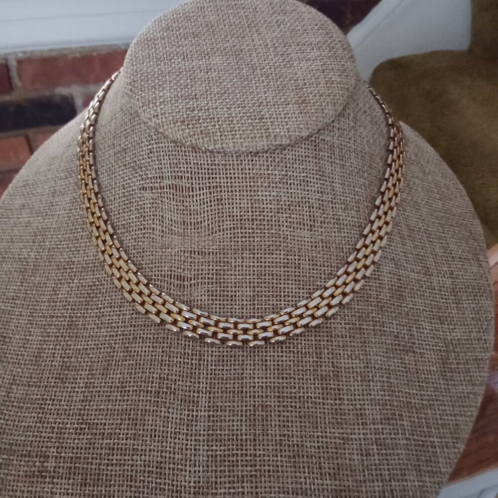 Bi-color Choker Necklace - Picture 2 of 7
